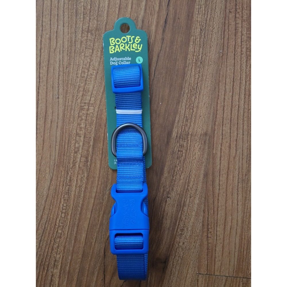 Boots & Barkley Adjustable Dog Collar Large Dogs Blue Snap S6